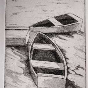 Original Fine Art Etching, in the Cove