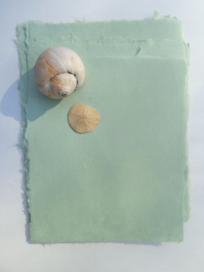 NEW Eight Sheets of Handmade Celadon Abaca Kozo Paper