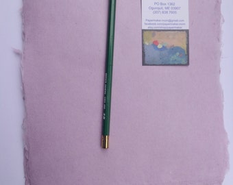 Eight sheets of 8 x 10 inch handmade lavender abaca kozo paper