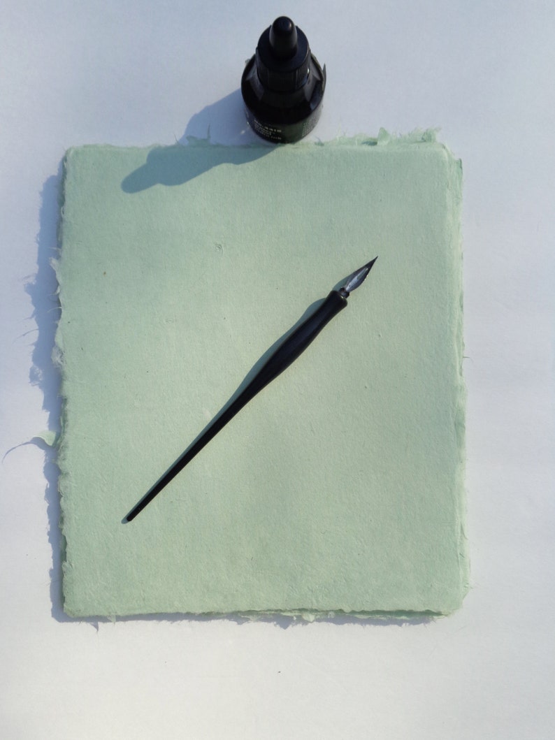 NEW Eight Sheets of Handmade Celadon Abaca Kozo Paper