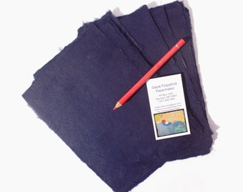 Thin and strong 6 x 8 inch premium abaca handmade paper, navy