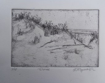 Original Fine Art Etching, "Dunes"