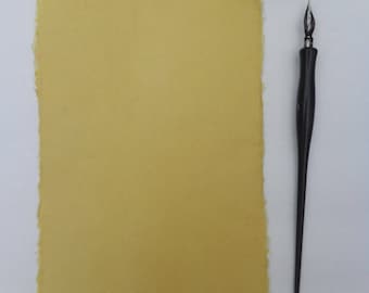 Ten sheets of handmade antique gold abaca kozo paper