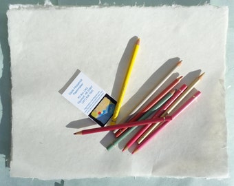 Handmade White 11 x 14 inch abaca kozo paper, 4 sheets