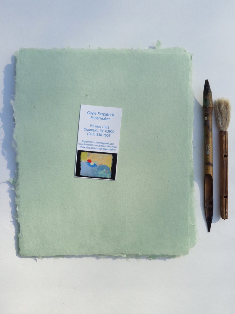NEW Eight Sheets of Handmade Celadon Abaca Kozo Paper