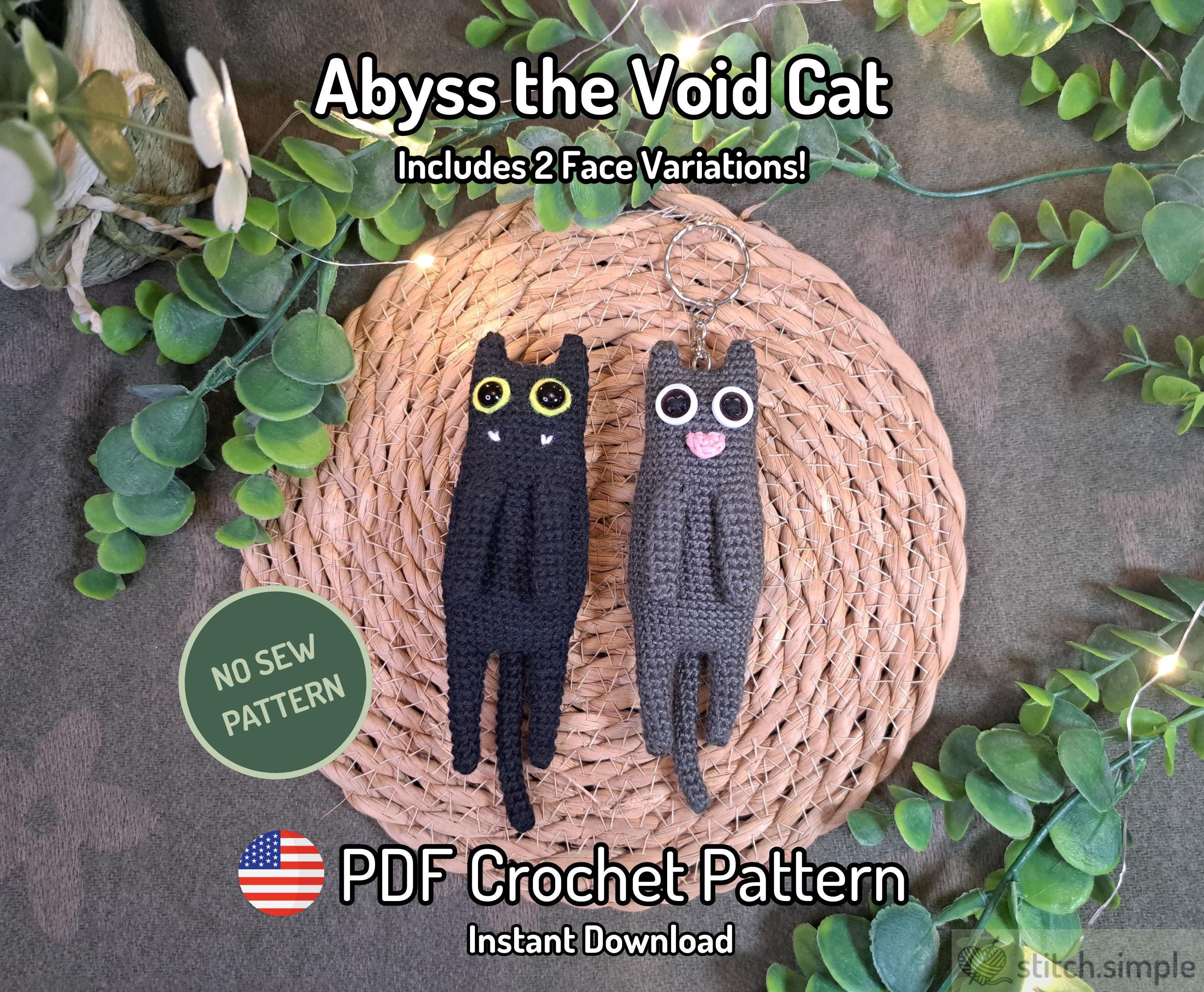 Void Pattern Printable Void Cat Crochet Pattern | Black Ghotic Halloween | Plushie Doll Animal ...