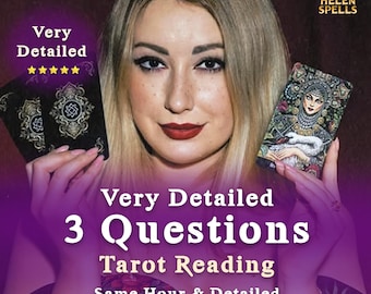 3 Questions Accurate Tarot Cards Reading, Same Hour Psychic Reading, Detailed Future Love Reading, In-Depth Honest Psychic Reading