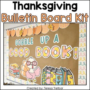 Anslagstavla-kit för Thanksgiving | Sluka en bra bok-biblioteksdekoration
