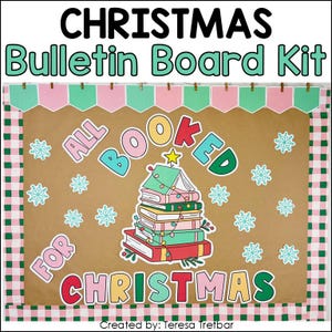 Christmas Library Bulletin Board All Booked for Christmas Reading & Library Decor