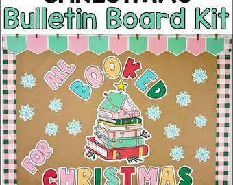Christmas Library Bulletin Board All Booked for Christmas Reading & Library Decor