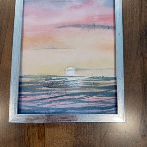 Original Watercolor Ocean Sunrise