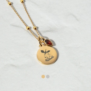 Dragon Book 925 Sterling Silver or 18ct Gold-Plated Fantasy Necklace – Semi-Precious Birthstone & Ball Chain, Bookish Gift For Readers
