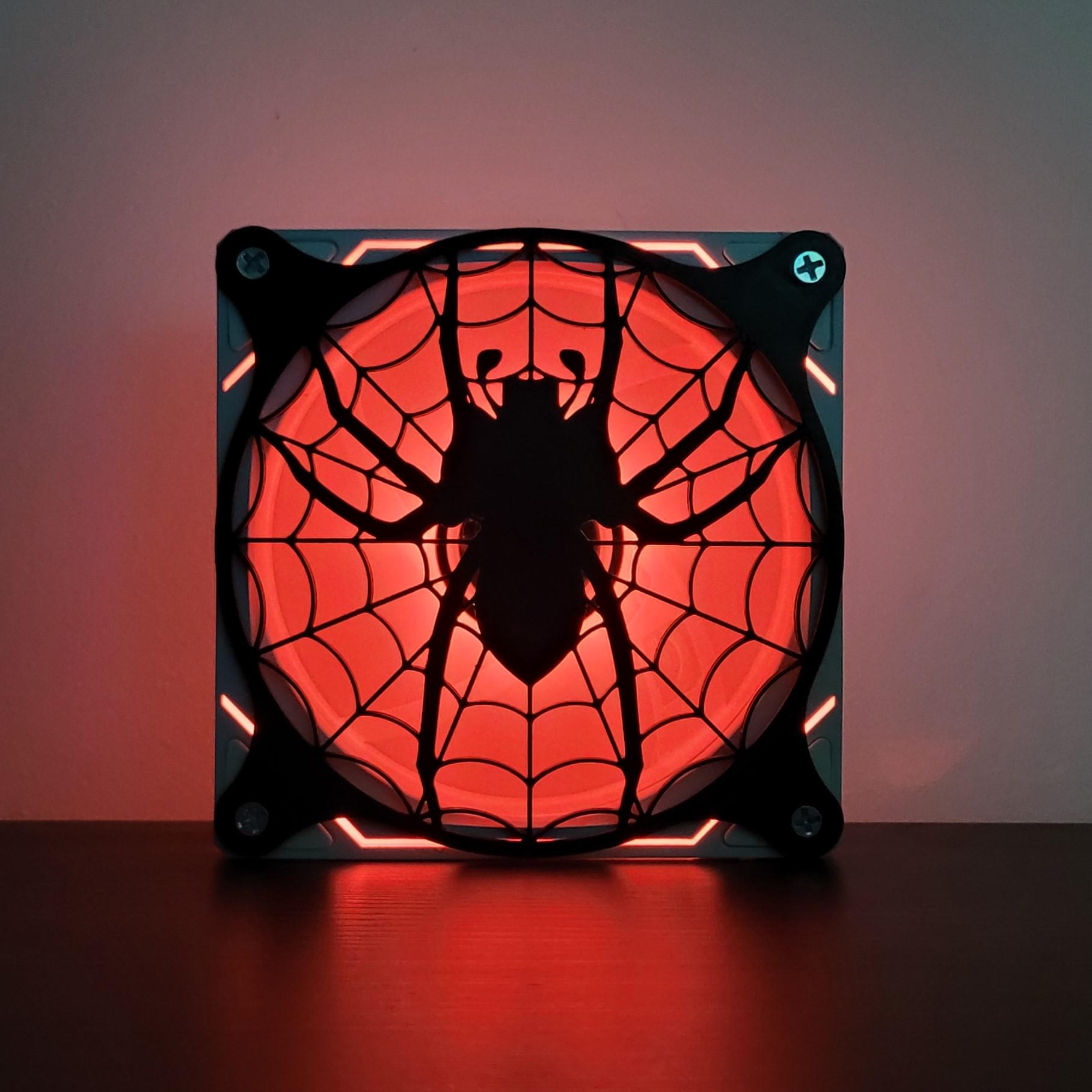 Grille De Ventilateur PC 140 Mm Design Toile D'araignée Dorée - Pour Modding Gothique/Halloween - 7