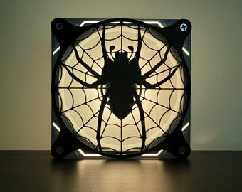 Spider - PC computer fan shroud/ grill/ cover 120/140mm 3D printed original custom made
