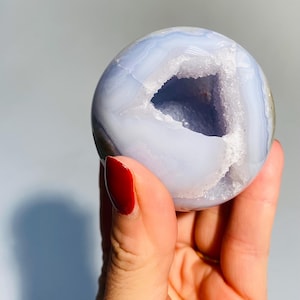 Blue Lace Sphere with Druzy Cave | Blue Crystals | Crystals with Druzy