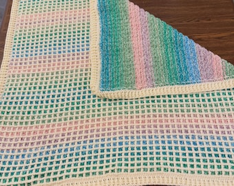Made-to-Order Crochet Baby Blanket – Custom Waffle Stitch – Pick Your Colors – Handmade Newborn Gift