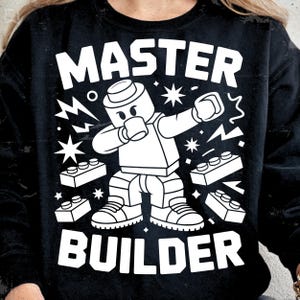 SVG - PNG | Mästerbyggare Svg, Rolig Byggklossdesign, Dabbing Byggare Png, Leksaksgåva för Tegelstenälskare, Byggfödelsedags-SVG för Cricut