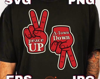 Peace Up a Town Down SVG PNG EPS | Design di testo retrò vintage | File digitale per magliette per Cricut e sublimazione