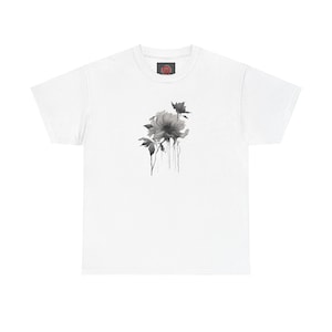 Graphic Watercolor Bleeding Flower Unisex Tee, Floral Design Shirt, Nature Lover Gift, Botanical T-Shirt, Colorful Art Top, Plant Tee for