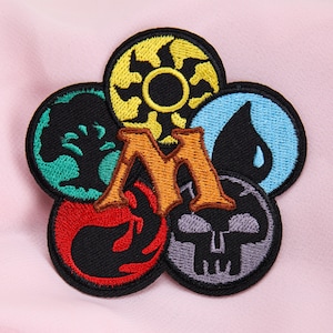 Geborduurde opstrijkpatch Magic the Gathering Mana