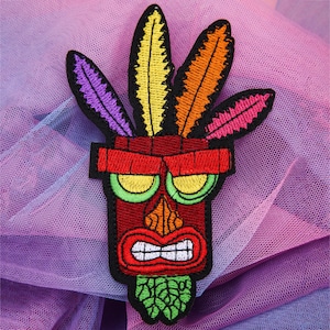 Écusson thermocollant Crash Bandicoot Aku Aku