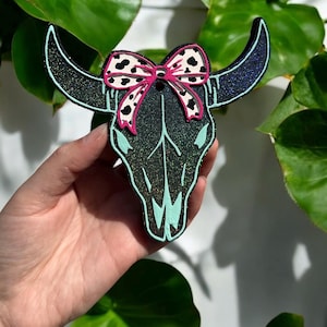 Bull Skull with Bow Freshie