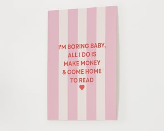 Pink Stripe Reader Print | BookTok Wall Art, Reader Gift (8x10 Digital Download)