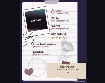 Dark Romance Book Review Template | Coffee Pairing | Canva Instagram Template | Bookstagram | Instant Download