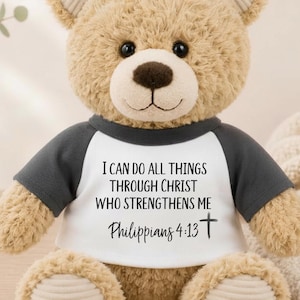 Philippians 4:13 Prayer Bear Gift, Bible Verse Teddy Bear, Christian Lamb Plush, Comfort Lion Plushie, I Can Do All Things Through Christ