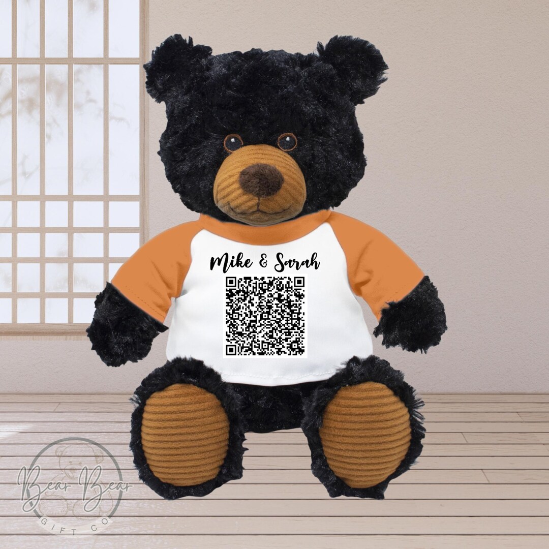 Qr Code Bear Surprise Reveal QR Code Marriage Proposal Teddy Bear Gift, Custom Names ...