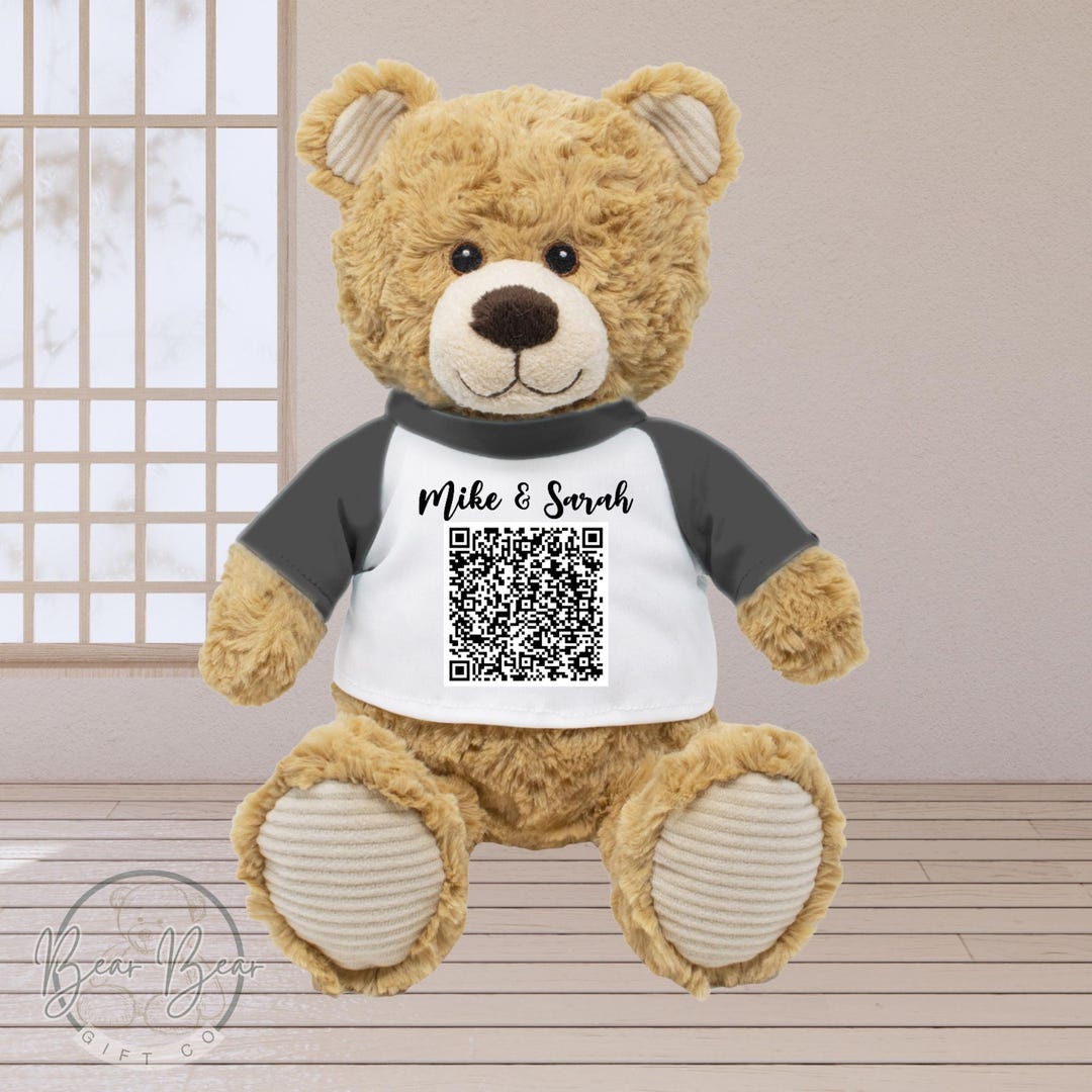 Qr Code Bear Marriage Proposal QR Code Surprise Reveal Teddy Bear Gift, Custom Names ...