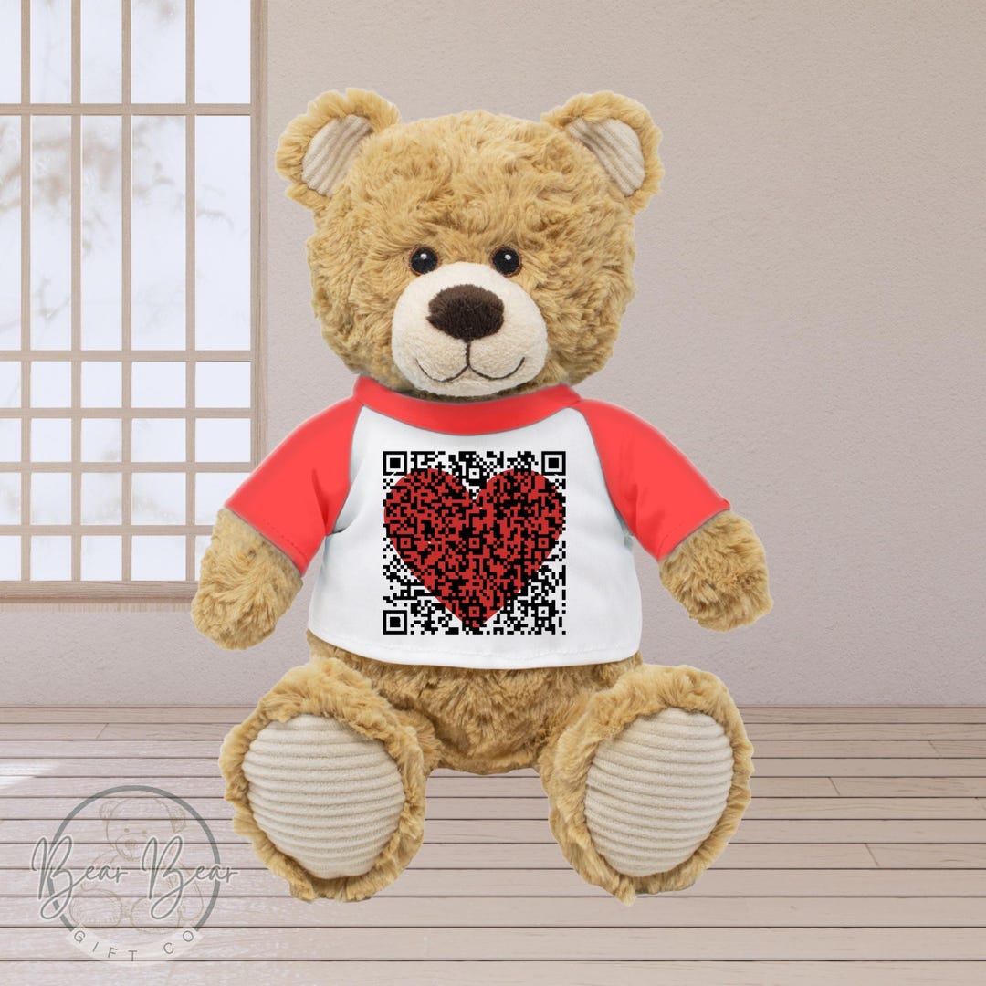 Qr Code Bear Custom Love Letter QR Code Teddy Bear Gift, Personalized Surprise ...
