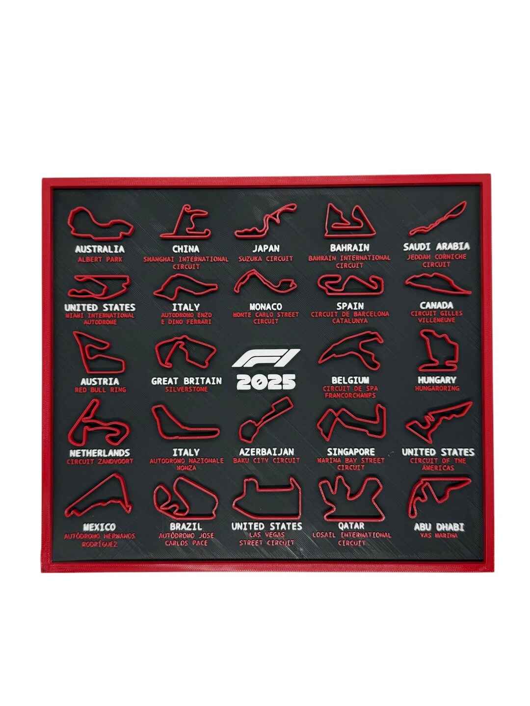 3D Printed Formula 1 Race Calendar - Etsy