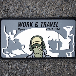 Ukrainisches Militär Work & Travel Patch – Taktische Polar Aufnäher Kyiv Theme für Ausrüstung, Rucksack, Jacke