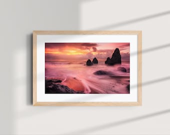 Pastel Sunset Beach Photo Print | Coastal Wall Art | Ocean Landscape Photography