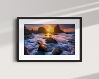 Ocean Sunset Wall Art – Coastal Seascape Photography Print