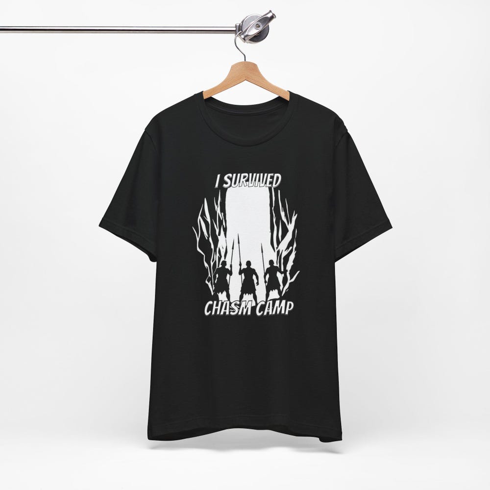 Chasm Camp Survivor T-Shirt, Stormlight Archive Fan Gift, Unisex Tee, Brandon Sanderson Inspired Shirt, Cosmere, Bridge Four Shirt
