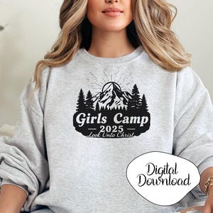 2025 Girls Camp Download, PNG, JPEG, SVG, Look Unto Christ Arquivo Digital Arte SUD para Camisetas de Acampamento de Meninas 2025 Tema da Juventude SUD D&C 6:36