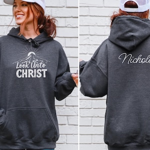 Girls Camp 2025 Hoodie, 2025 Youth theme Look Unto Christ, Unisex Heavy Blend, Perfect for Campers, Outdoor Adventures, Gift for Girls