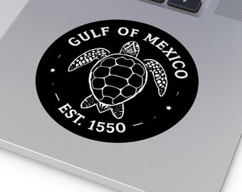 Gulf of Mexico Est 1550, Retro Vinyl Stickers, Waterbottle Sticker, Anti-Trump Democrat, anti MAGA, Turtle Gulf of Mexio shirt, retro shirt