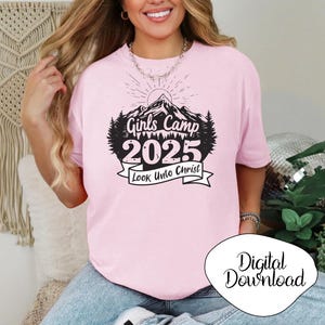 2025 Girls Camp Download, PNG, JPEG, SVG, Look Unto Christ Arquivo Digital Arte SUD para Camisetas de Acampamento de Meninas 2025 Tema da Juventude SUD D&C 6:36