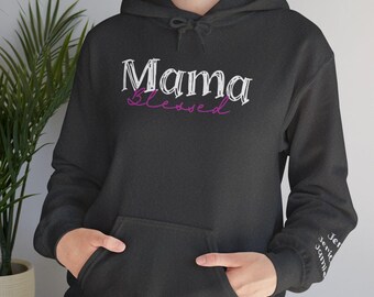 Personalized Blessed Mama hoodie with Kids Names on Sleeve, Grandma, Gigi, Grammy, Mothers Day Gift, Birthday Gift for Mom, New Mom Gift