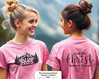 Girls Camp 2025 Unisex Tee, Look Unto Christ t-shirt, Pioneer Trek, FSY, Christian Camp Shirt, Outdoor Adventure Wear, Summer Event Apparel