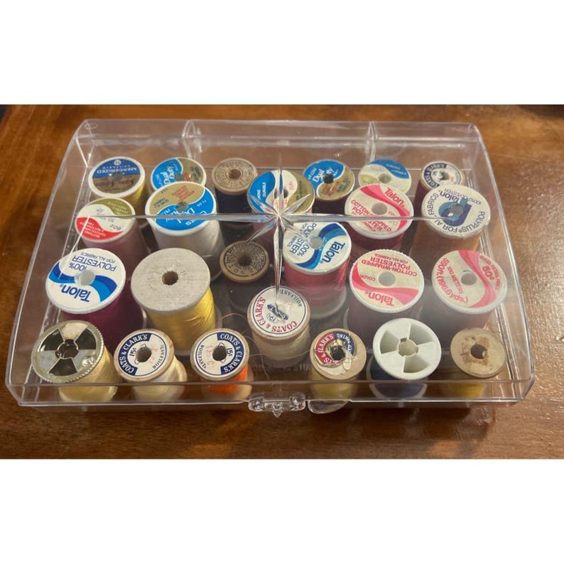 Vintage Sewing Thread Clear Storage Case Atomic Starburst Spools - Etsy