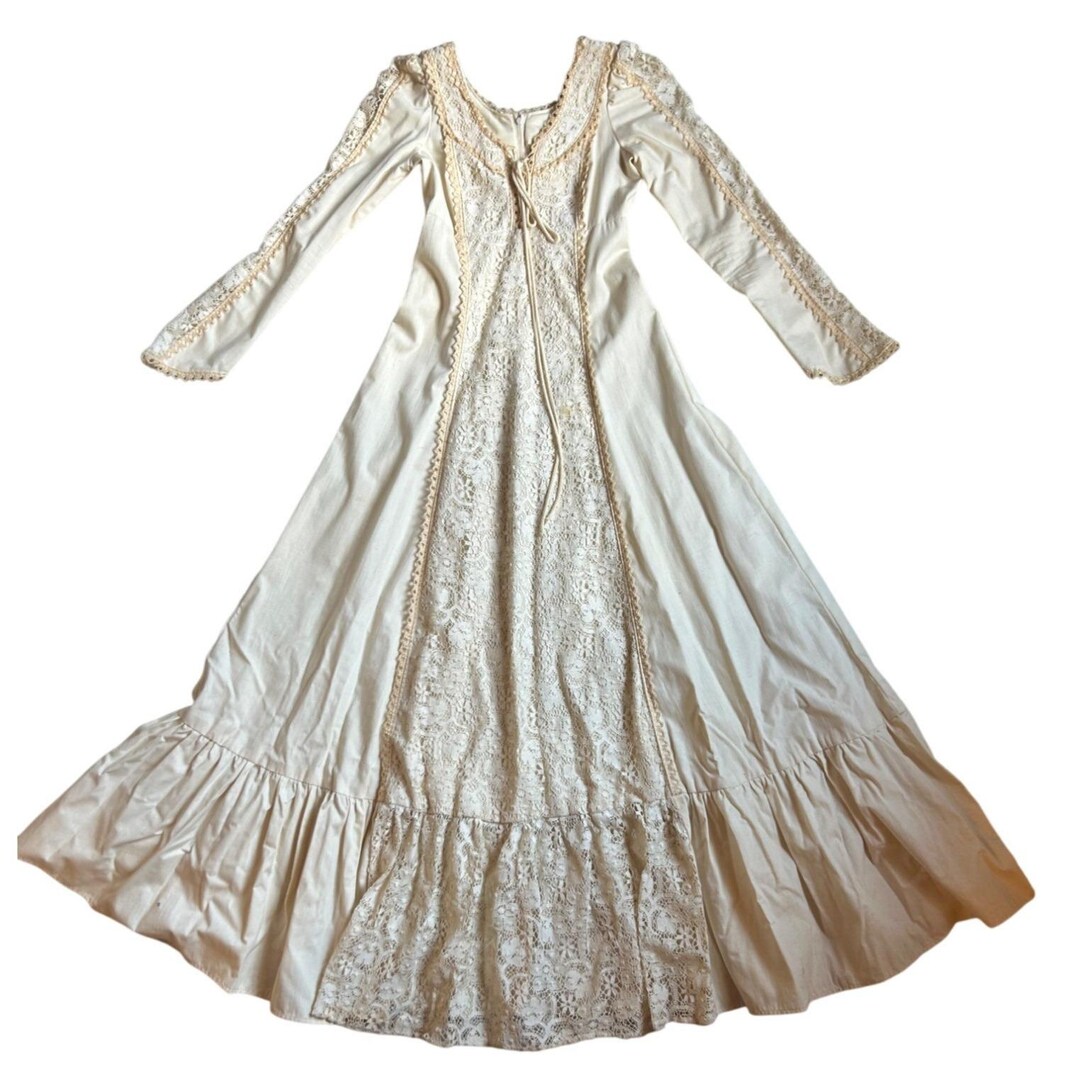 Vintage 1970 Gunne Sax by Jessica Wedding Dress Boho Hippie Renn Faire ...