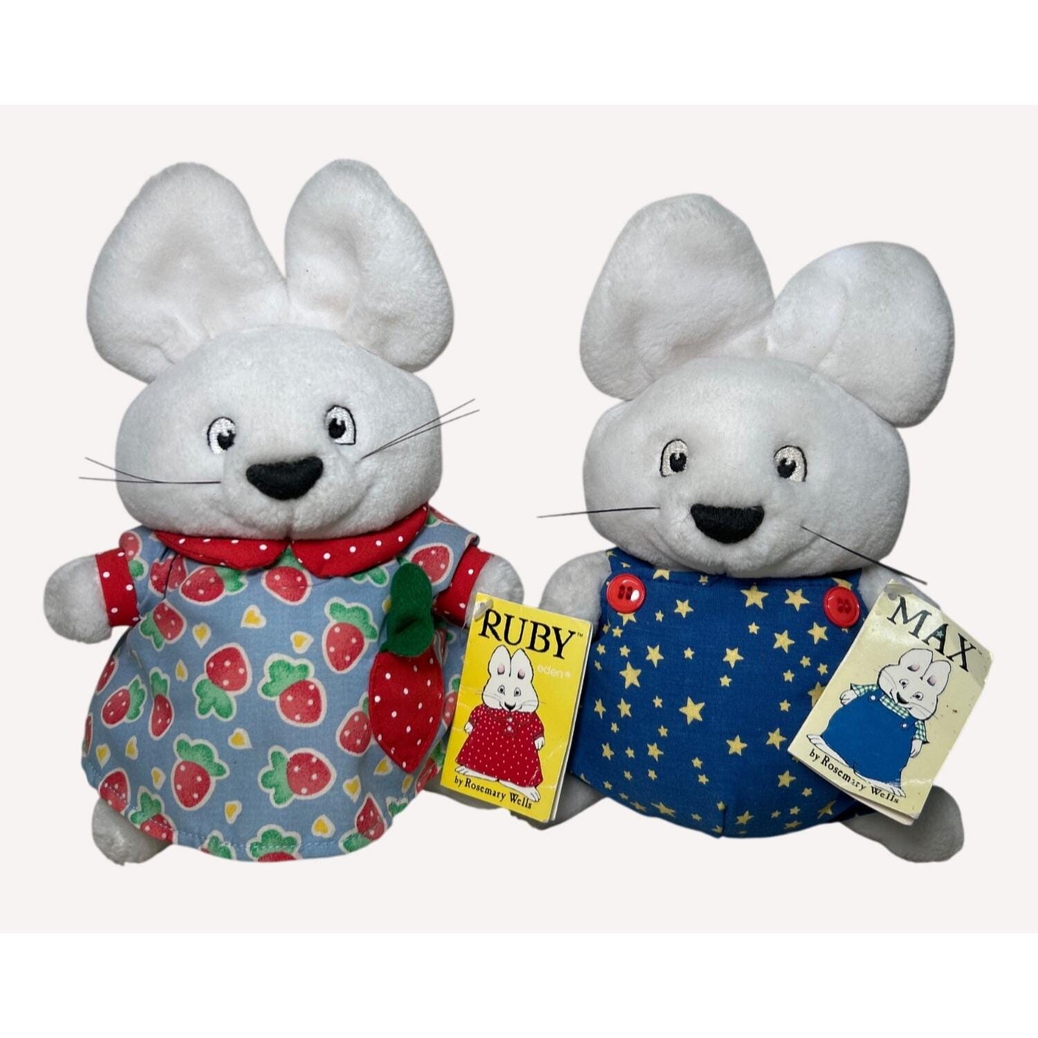 Max and Ruby Vintage 1997 Eden Plush Rabbits Signed Rosemary Wells