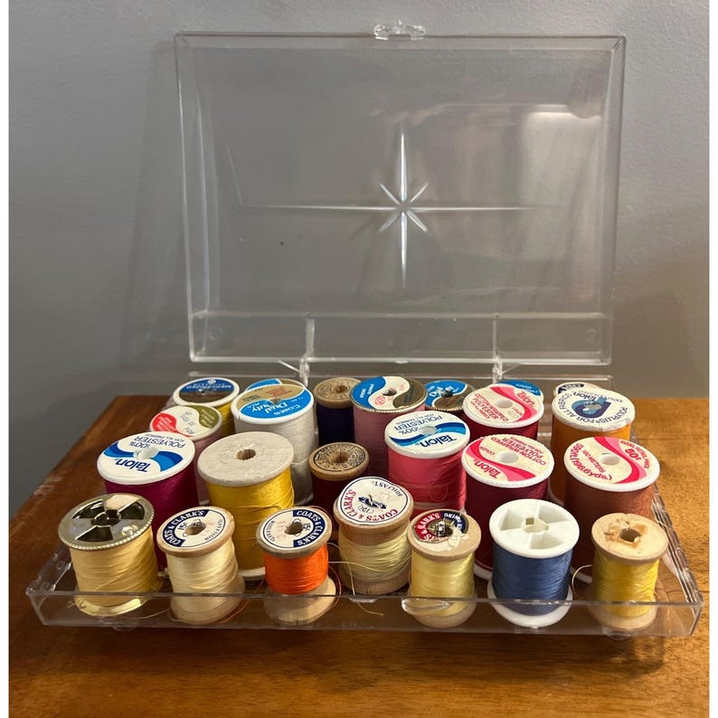 Vintage Sewing Thread Clear Storage Case Atomic Starburst Spools - Etsy