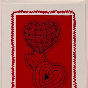 18x12cm handgemachte Karte - Gemusterte Herzen #2