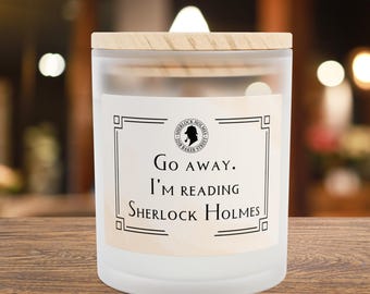 I'm Reading Sherlock Holmes 11 oz. Woodwick Candle,Bookish Candles, Sherlock Holmes Gift, Arthur Conan Doyle, 221B Baker Street