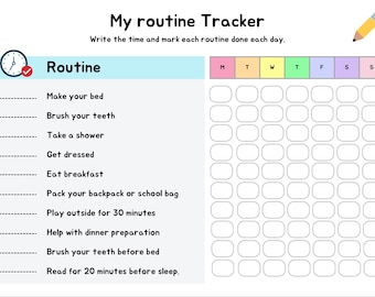Editable Daily Routine Chart for Kids - Minimalist Chore Schedule, Autism Visual Aid, Printable for ADHD & Toddlers